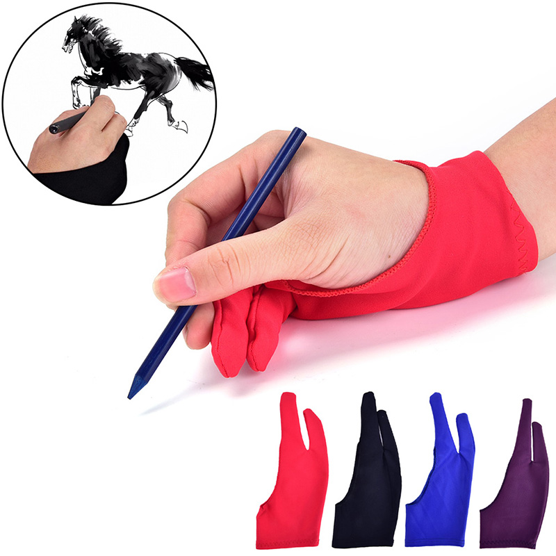 Drawing Glove Two Finger Artist - 1pc Two Finger Anti-fouling Glove For
