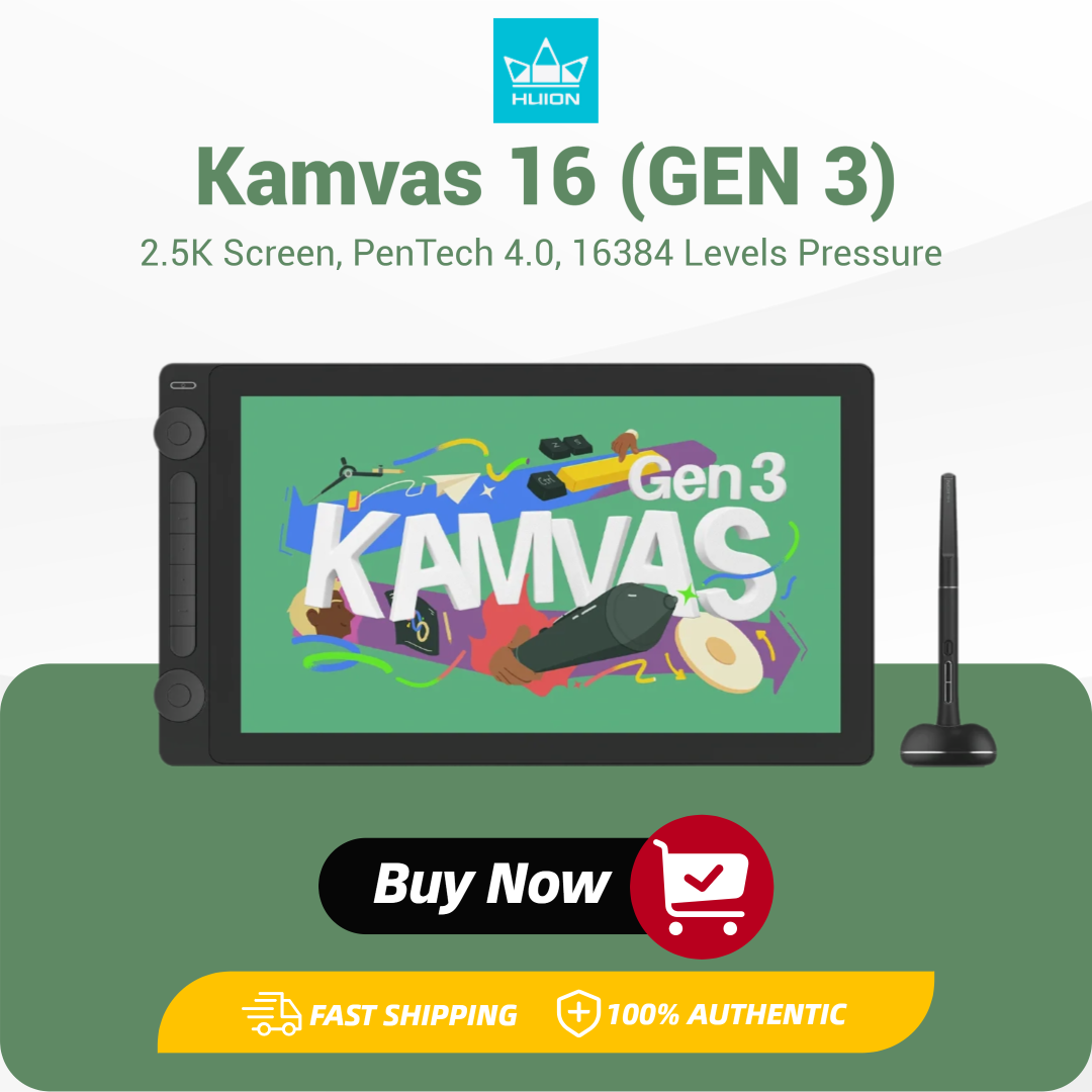 Drawing Tablet With Screen 15.6 Inch - 15.8 Inch HUION Kamvas 16(GEN 3)
