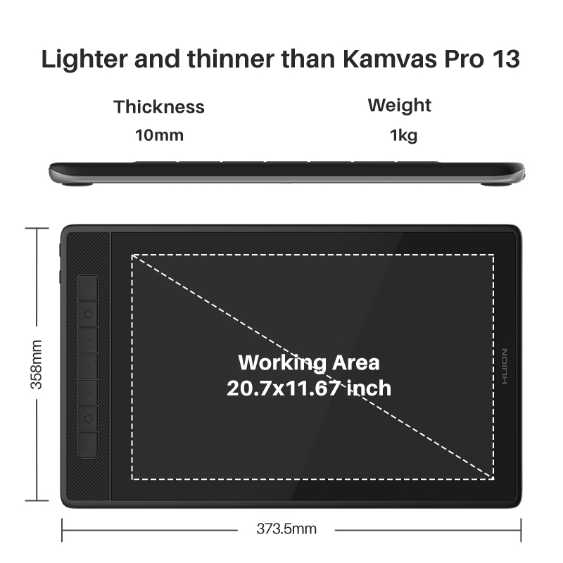 13.3 Inch HUION Graphics Table - Graphics Tablet 13 Inch 8192 ulasan dan harga