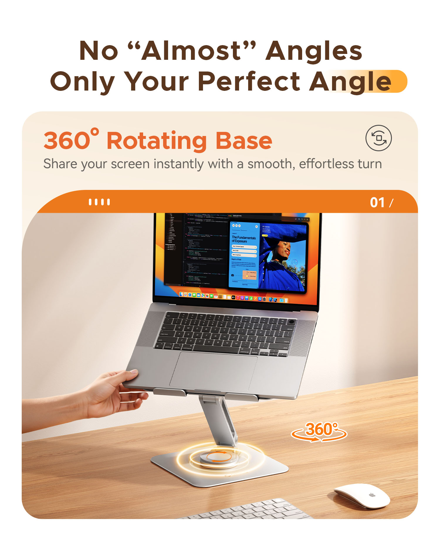 ORICO 360° Adjustable Notebook - Tablet Stand Adjustable Aluminum ulasan dan harga
