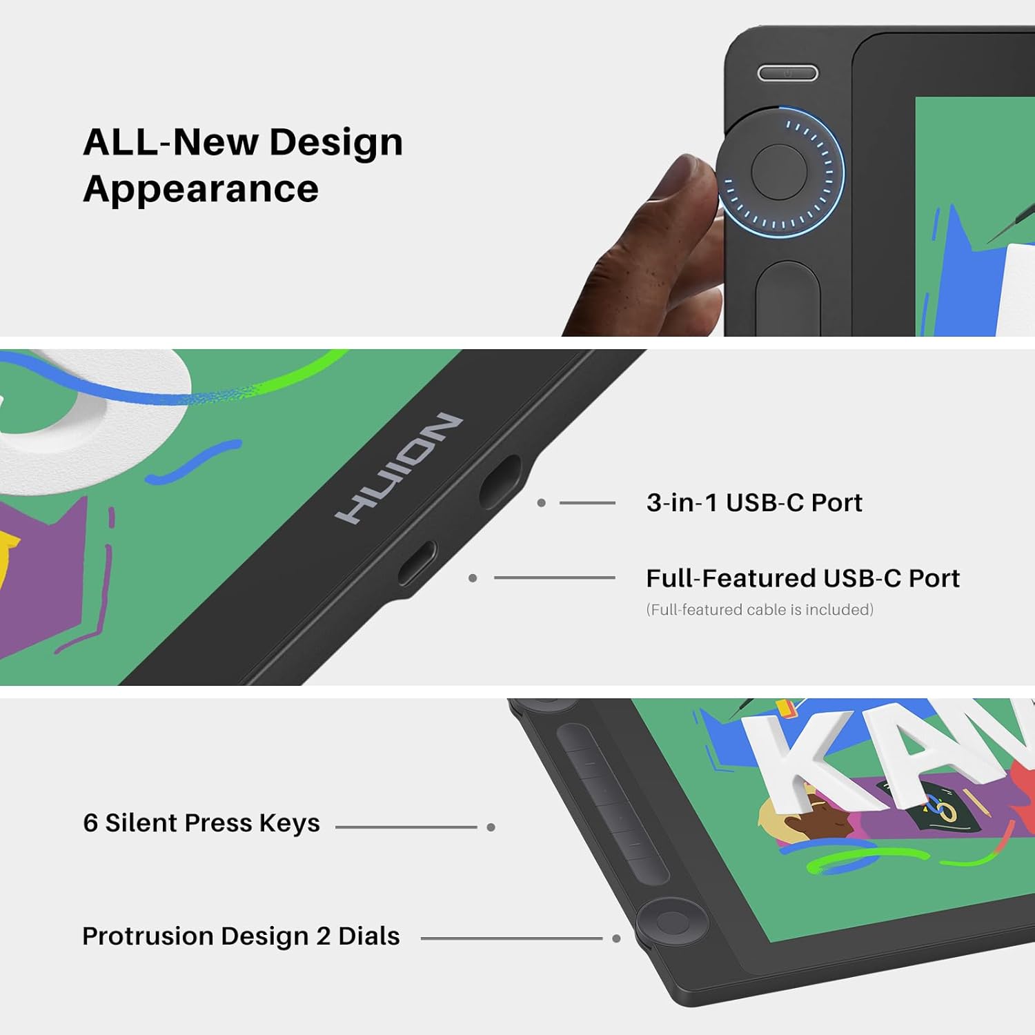 15.8 Inch HUION Kamvas 16(GEN  - Drawing Tablet With Screen 15.6 Inch ulasan dan harga