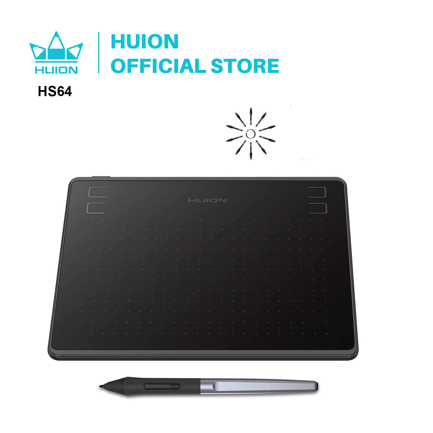 HUION HS64 6x4 Inches Graphic  - Drawing Tablet Battery Free Stylus ulasan dan harga
