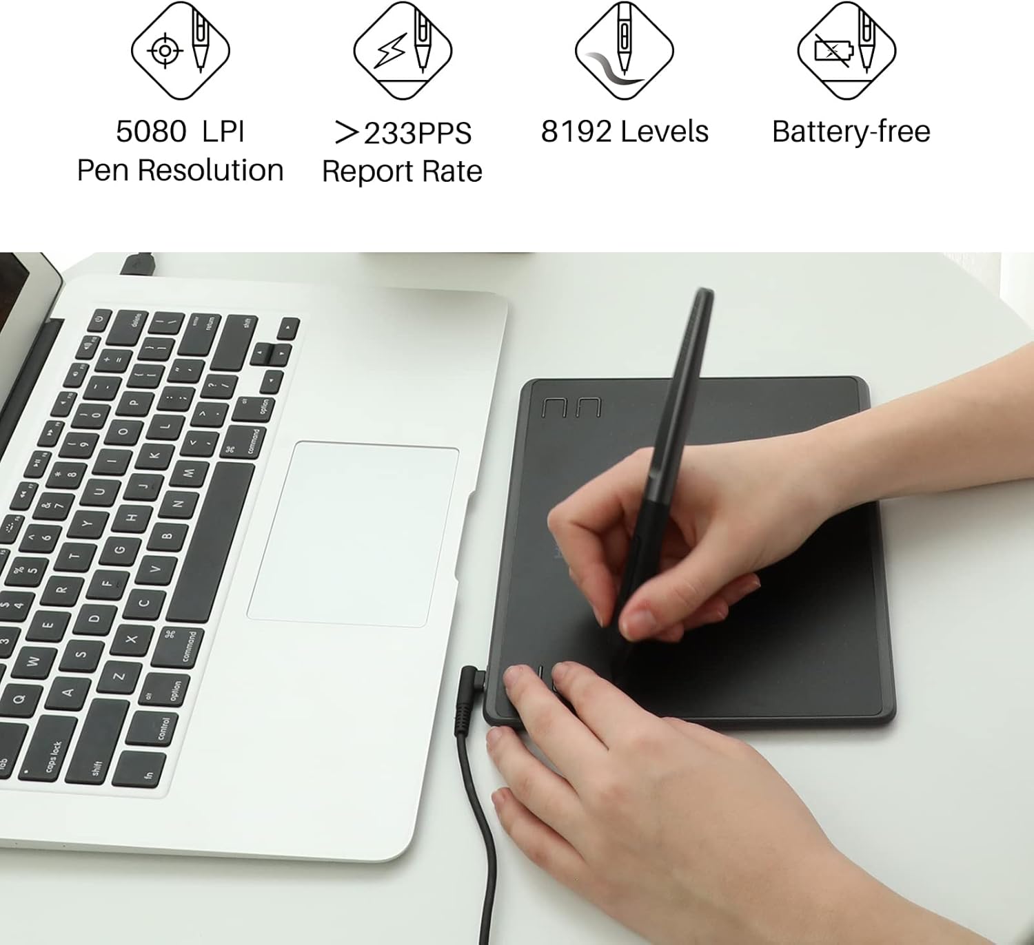 HUION HS64 6x4 Inches Graphic  - Drawing Tablet Battery Free Stylus ulasan dan harga
