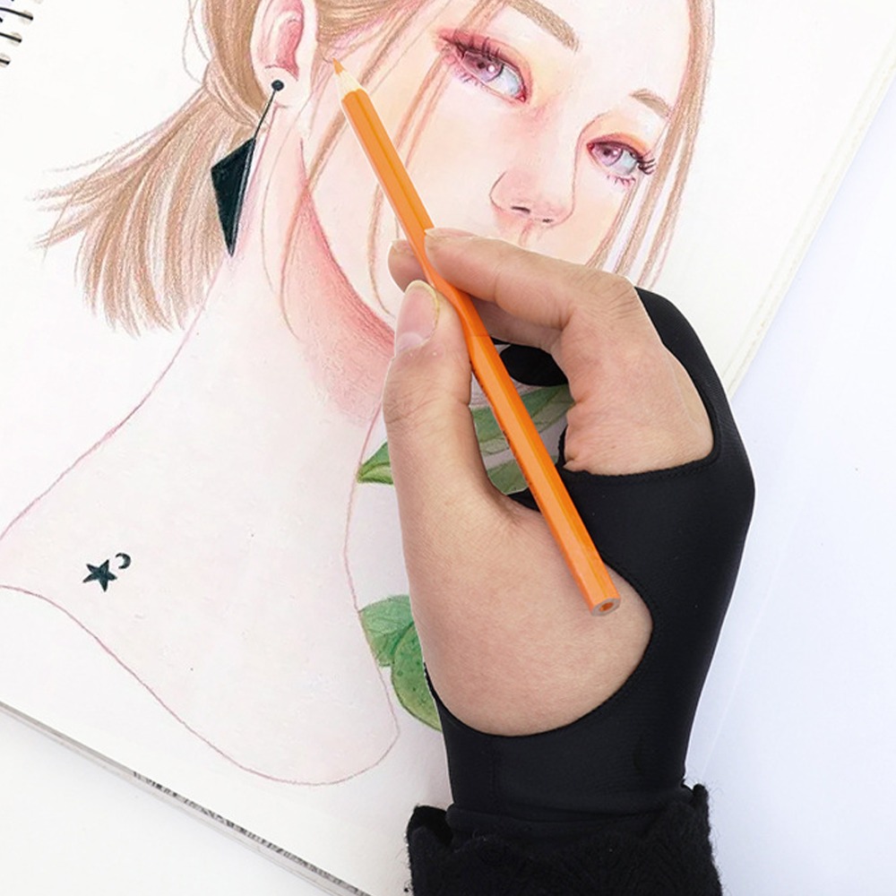 2pcs Durable Two-Finger Design - Drawing Glove Two Finger Artist ulasan dan harga