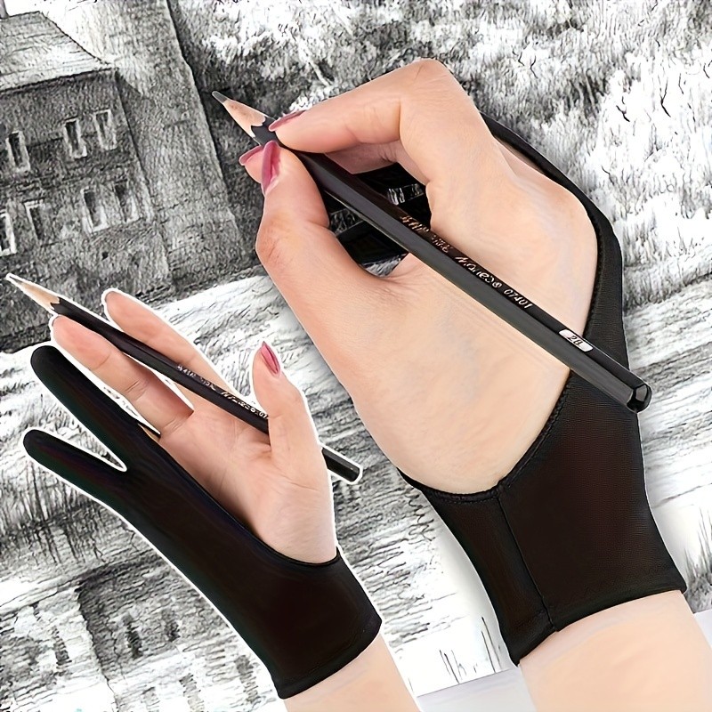 1PC Black Two-Finger Artist Gl - Drawing Glove Two Finger Artist ulasan dan harga