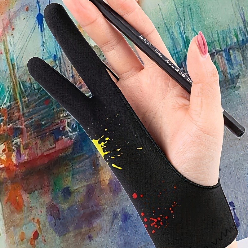 1PC Black Two-Finger Artist Gl - Drawing Glove Two Finger Artist ulasan dan harga
