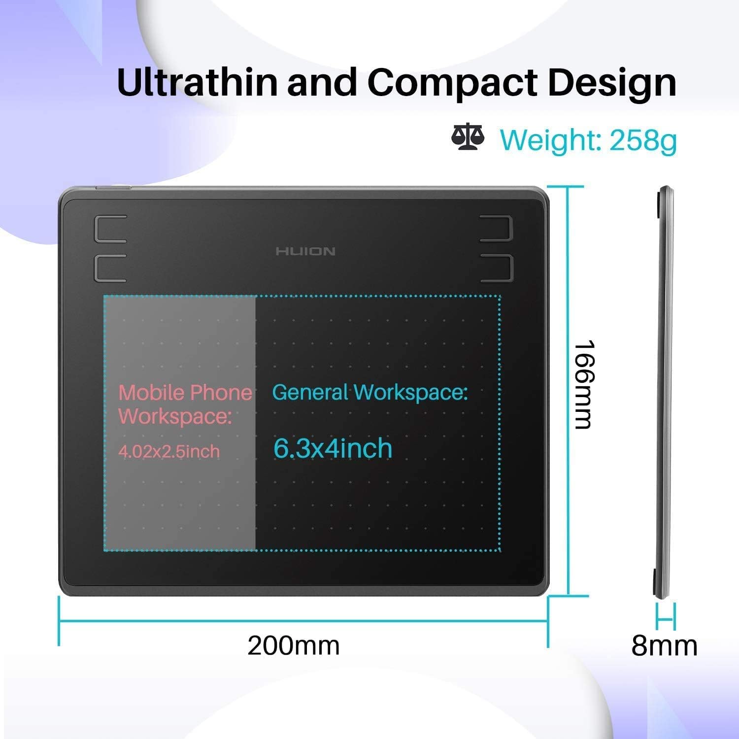HUION HS64 Graphic Tablet 6Inc - Drawing Tablet Standalone Android ulasan dan harga