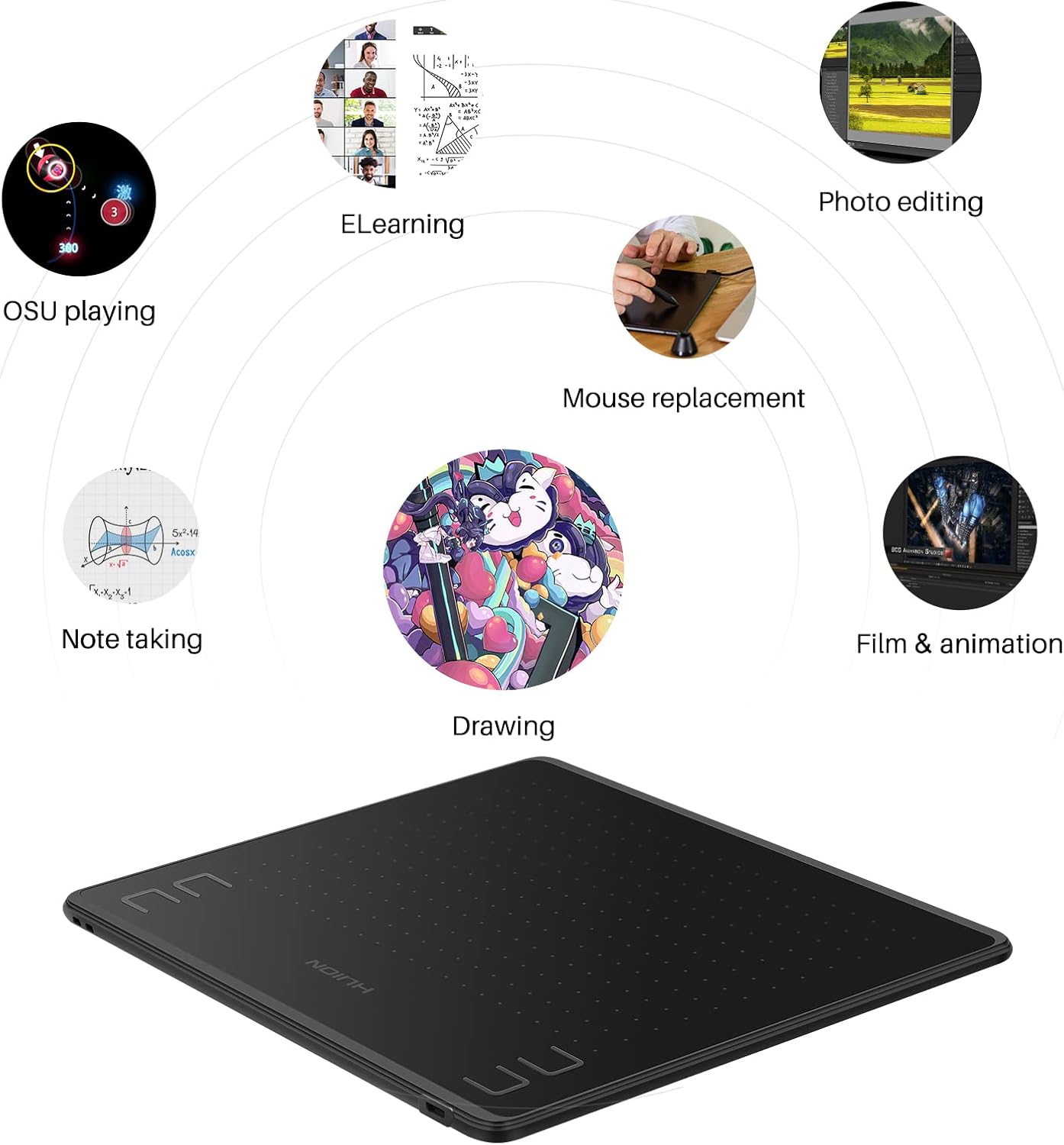HUION HS64 Graphic Tablet 6Inc - Drawing Tablet Standalone Android ulasan dan harga