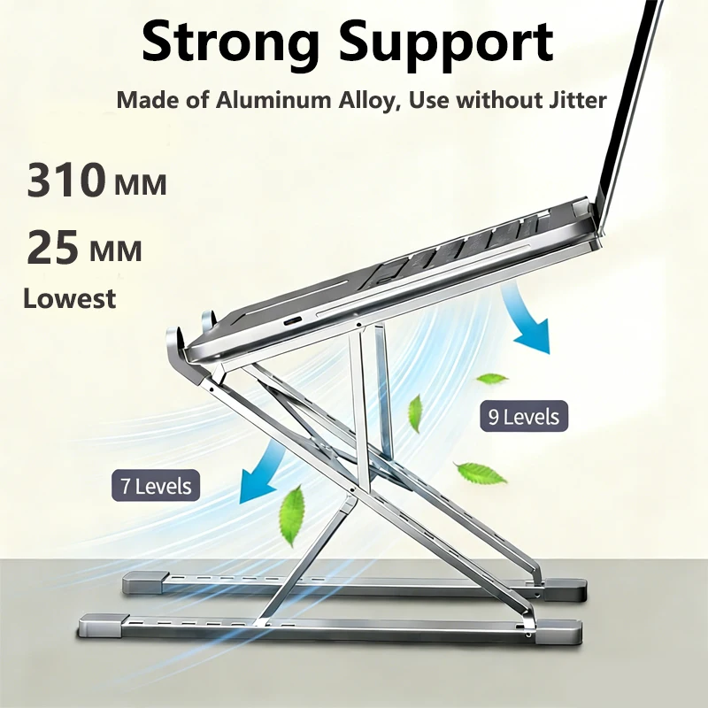 For Macbook Laptop Stand Foldi - Tablet Stand Adjustable Aluminum ulasan dan harga
