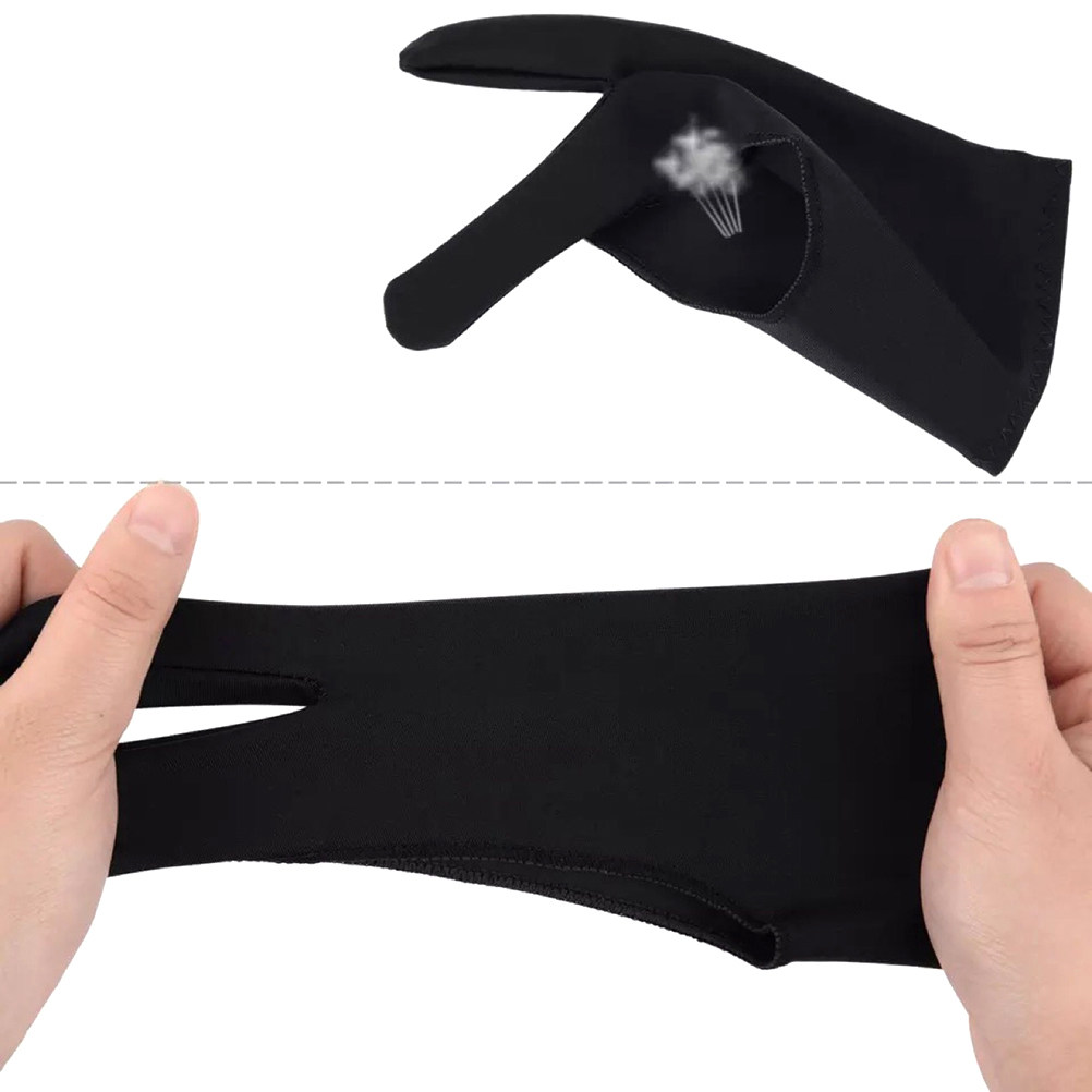 4Pcs Artist Drawing Glove Anti - Drawing Glove Two Finger Artist ulasan dan harga