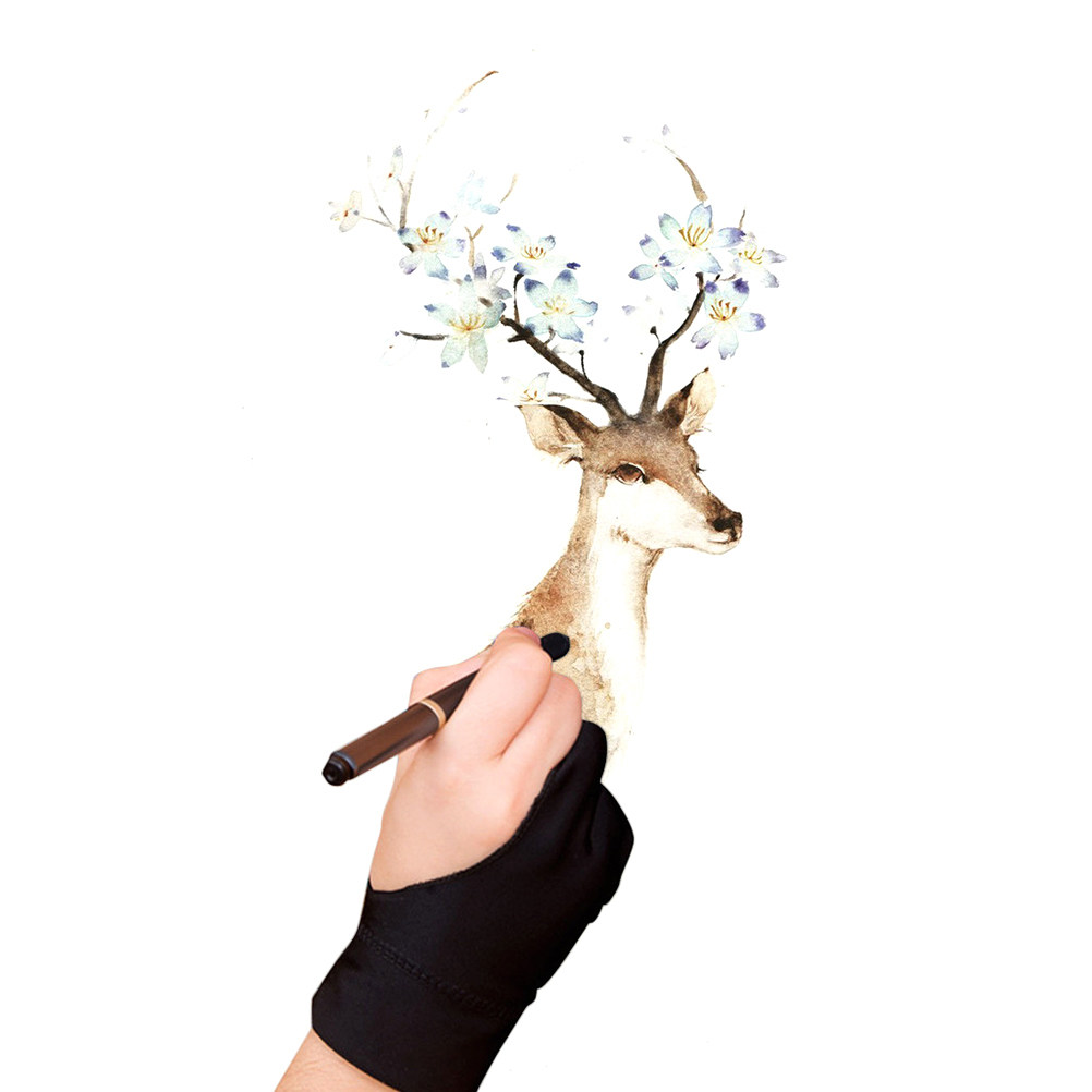 4Pcs Artist Drawing Glove Anti - Drawing Glove Two Finger Artist ulasan dan harga