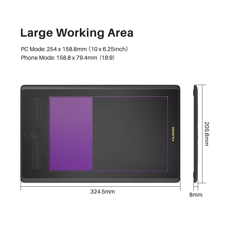 NEWInspiroy H610X 10th Anniver - Drawing Tablet Battery Free Stylus ulasan dan harga