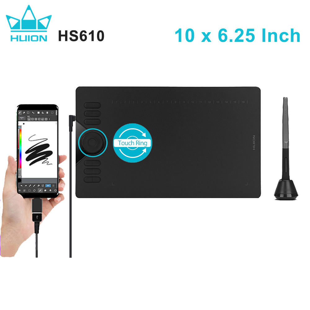 HUION HS610 Graphic Tablets Di - Drawing Tablet Battery Free Stylus ulasan dan harga